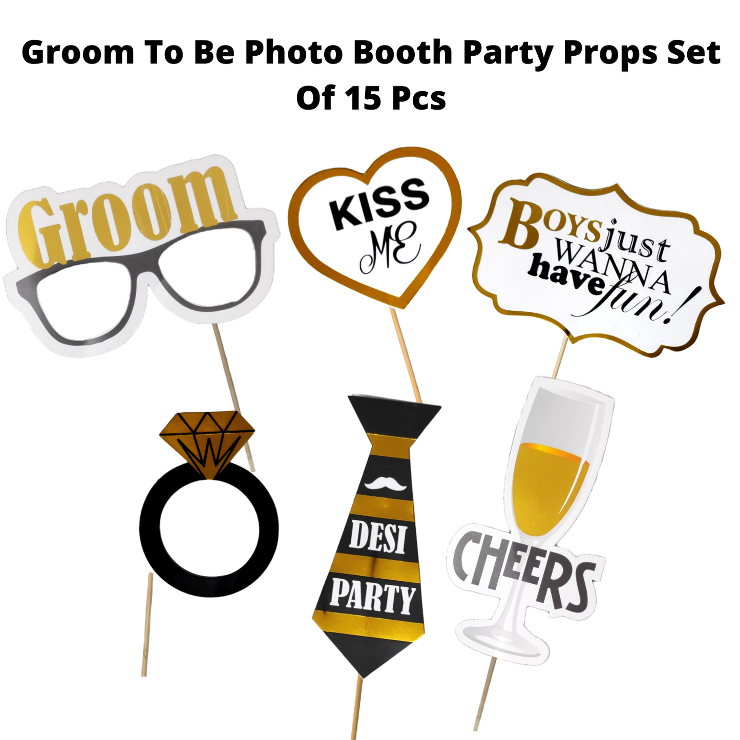 Party Decorz Groom To Be Photo Booth Props Set Of 15 pcs For Bachelorette Party, Groom To Be Party, Surprise Party