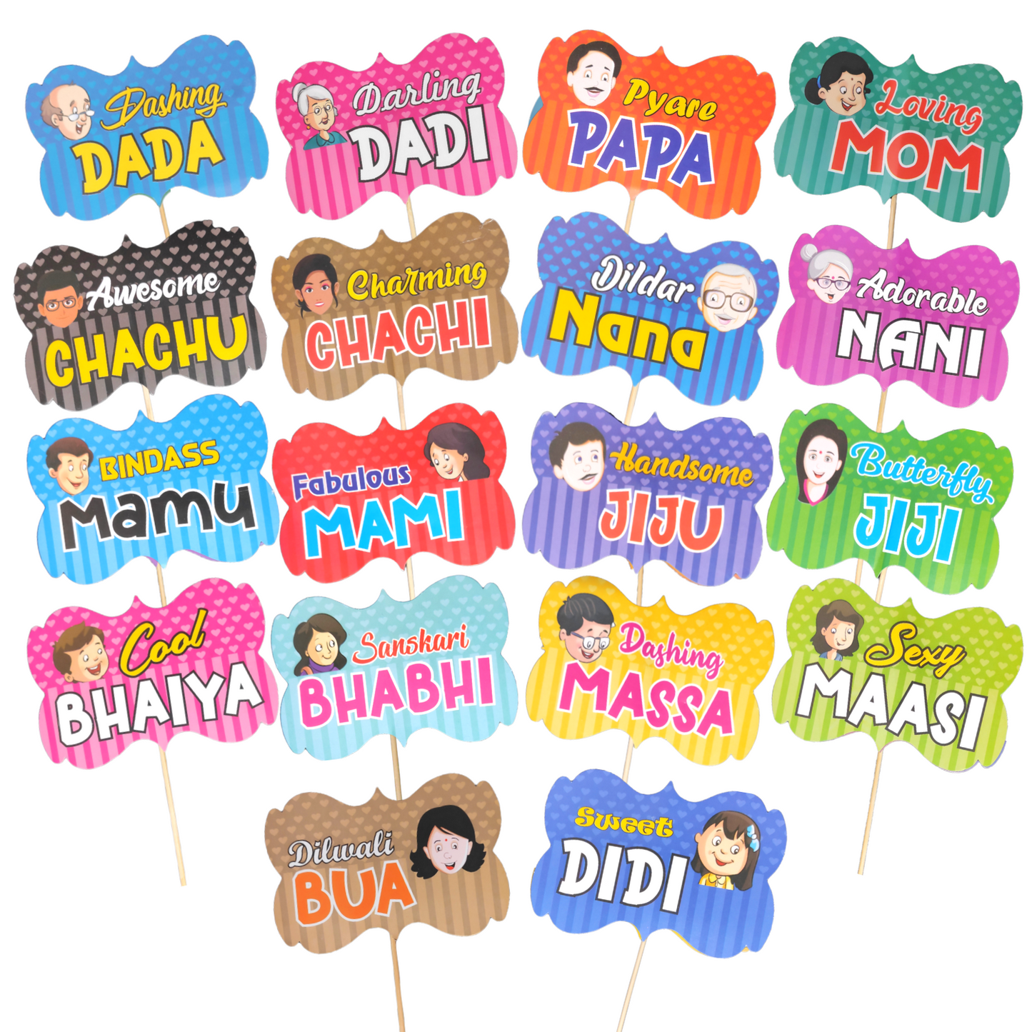 Party Decorz Baby Shower Party Props Set Of 18 Pcs| English Photo Booth Family Party For Baby Shower, Maternity Photoshoot