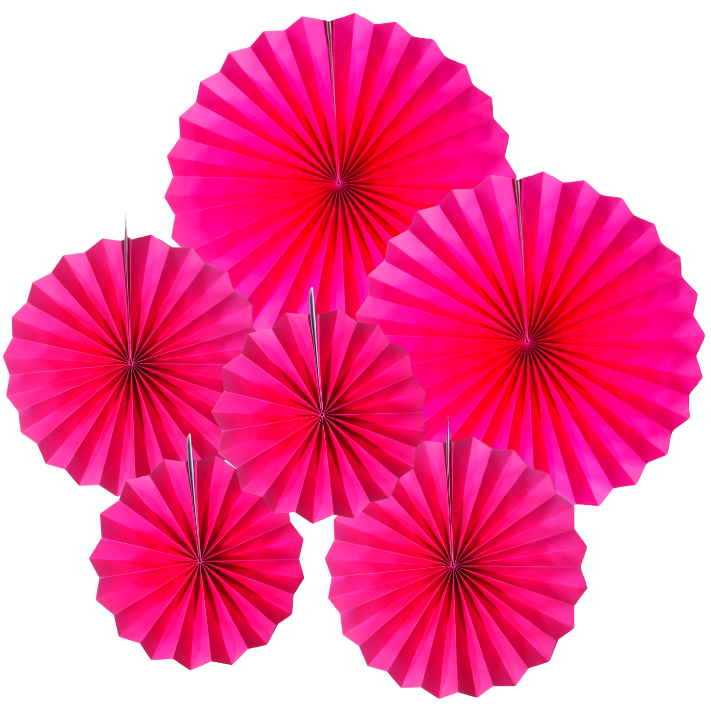 Party Decorz Pink Paper Fan Decoration Set Of 6pcs For Birthday, Wedding, Baby Shower, Anniversary ,Backdrop Party Decoration