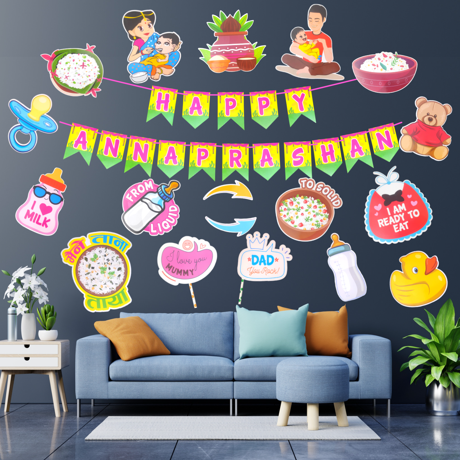 party-decorz-annaprashan-decoration-items-set-of-19pcs-1pcs-happy-annaprashan-paper-banner-16pcs-paper-cutout-2pcs-props-for-rice-ceremony-paper-decoration
