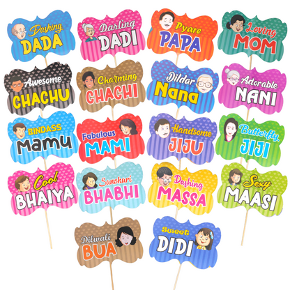 Party Decorz Baby Shower Party  Props Set Of 18 Pcs| English Photo Booth Family Party For Baby Shower, Maternity Photoshoot