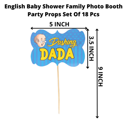 Party Decorz Baby Shower Party  Props Set Of 18 Pcs| English Photo Booth Family Party For Baby Shower, Maternity Photoshoot