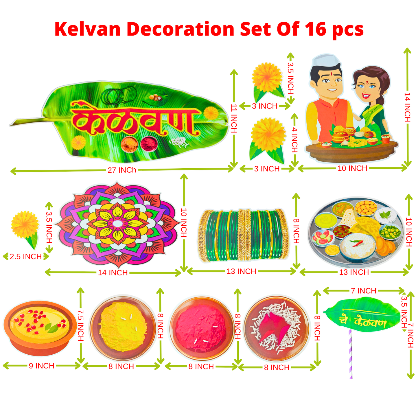 Party Decorz Kelvan Decoration items Marathi Of 16 pcs